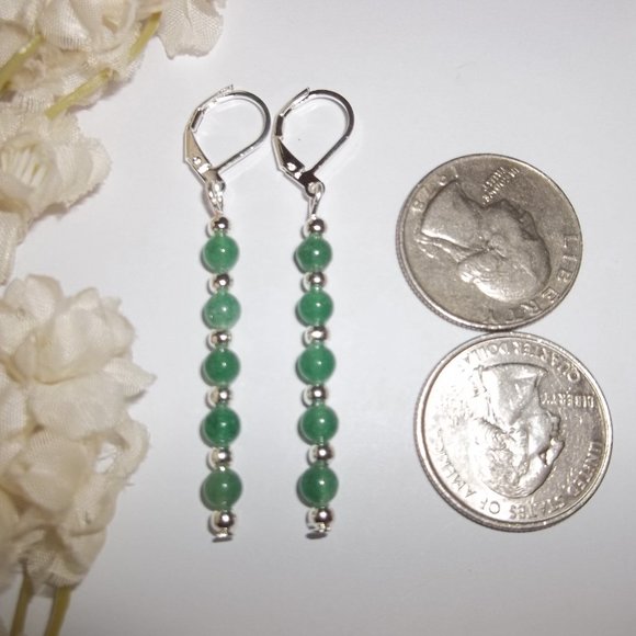 Earring, Green Earrings, Faux Jade Earring, Earring, Earring, Earring Set A783 - Picture 2 of 8
